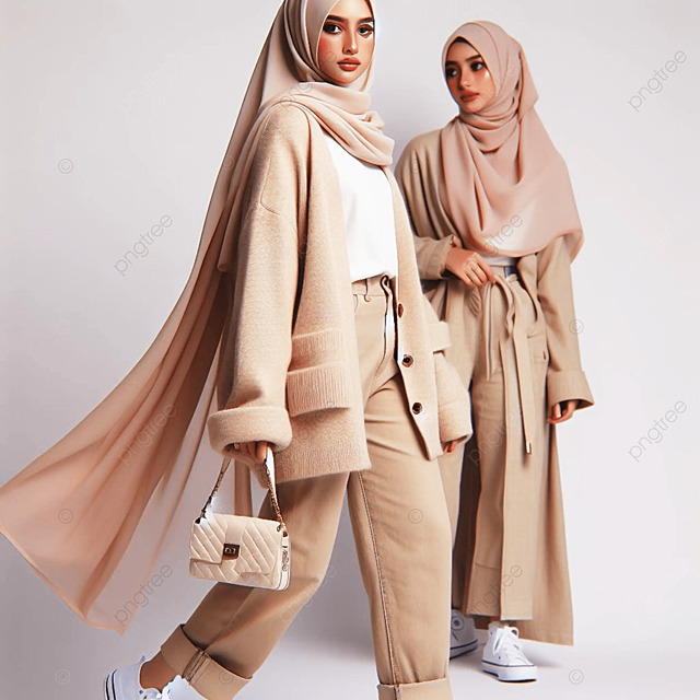 pngtree-fashionable-muslim-women-in-hijab-image_15623015 China Linen Fabric Long Kurti